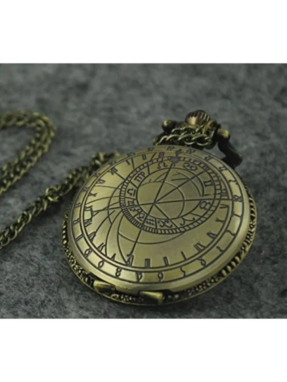 Vintage Retro Steampunk 48mm Pocket Watch Necklace - Doctor Who Astronomy Gift